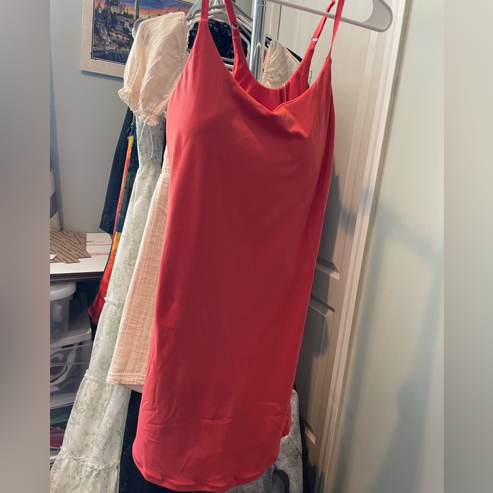Red Athletic Dress with Built in Shorts and Bra (Plus Easy Pee Built In Shorts)